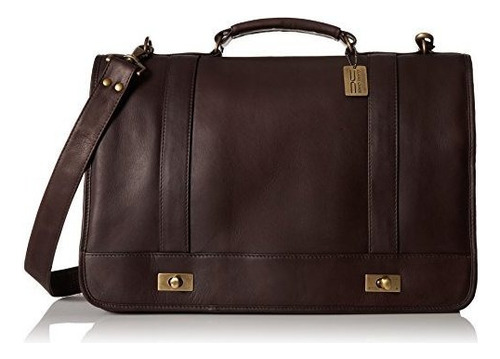 Maletín - Claire Chase Leather Messenger Brief , Cafe, O