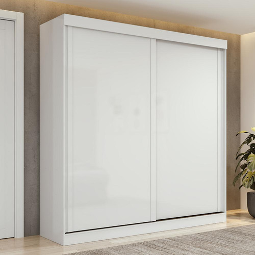 Guarda-roupa 2 Portas De Correr 2 Gavetas Easy Light Branco Branco