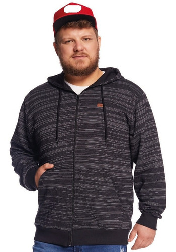 Jaqueta Masculina Plus Size Em Moletom Com Capuz Mmt 67046