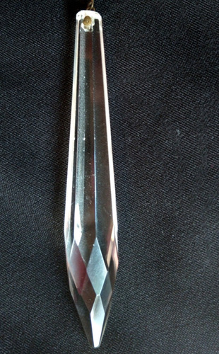 Antiguos Caireles Cristal Checoslovaco Facetado Prisma 11cm