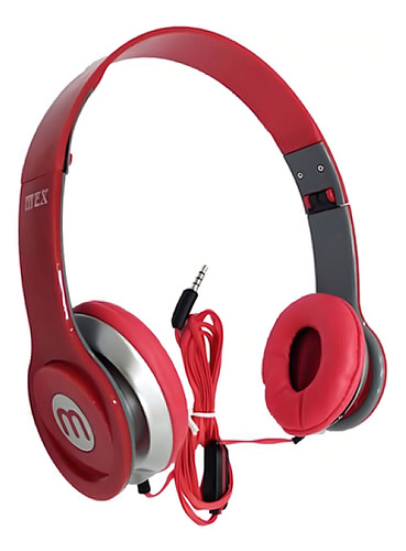 Fone Ouvido Mex Com Microfone Headphone Celular Smartphone Cor Vermelho
