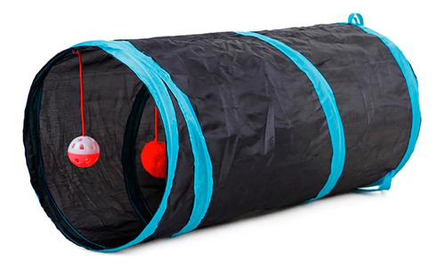 Tunel Para Gato - Celeste Con Negro