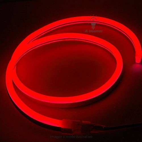 Imagen 2 de 4 de Tiras De Neon Led Rojo 220v Ip68 5mts