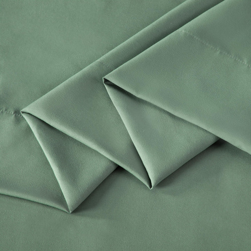 Juego De Sábanas De 4 Piezas Verde Salvia Matrimonial 110gsm