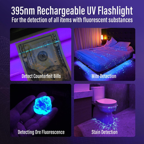 Linterna Led Luz Negra Mini Lámpara Uv 21 Ledes Detector De