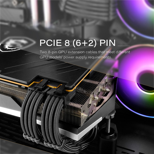 Extensión Cable Gpu Ezdiy-fab 24pin 8pin A 62pin Negro