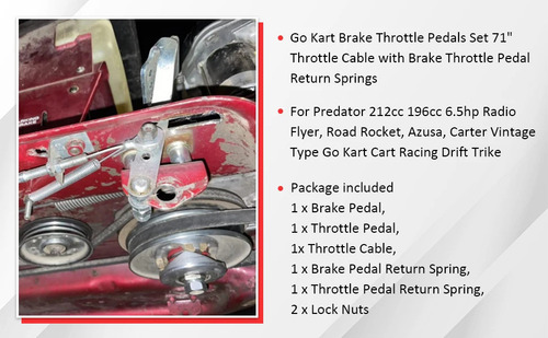 Pedales Acelerador De Freno Go Kart Con Cable De Acelerador