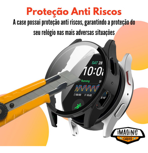 Capa Acrílica Com Tela De Vidro Para Galaxy Watch 7 44mm