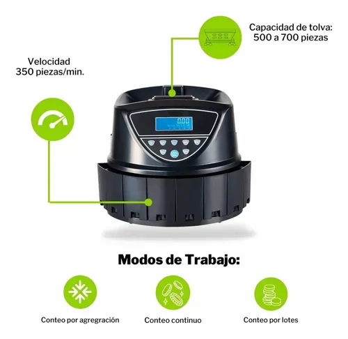 Maquina Contadora De Monedas Pantalla Cuenta Separa Totaliza