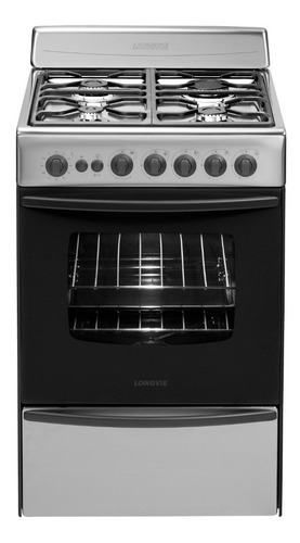 Imagen 2 de 3 de Cocina A Gas Longvie 13501xf 56cm Inox Cajón Parrilla