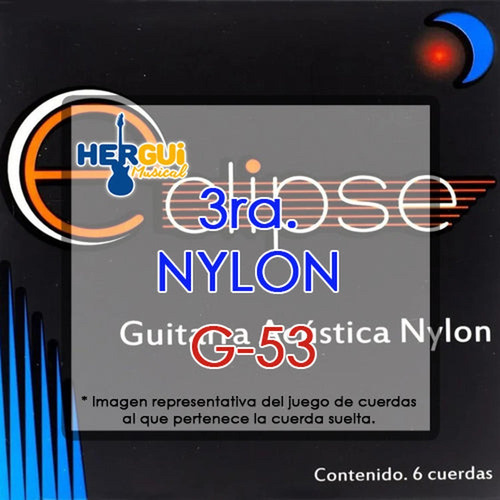 Cuerda Suelta 3ra. De Nylon Para Guitarra Eclipse G-53