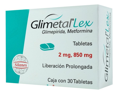 Glimetal Lex Tableta De Liberación Prolongada 2 Mg/850 Mg, 30 Tabletas