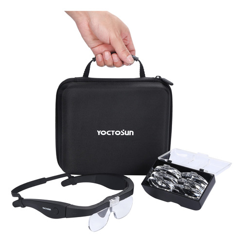 Yoctosun  Con 2 Luces Led, 4 Lentes Desmontables, Estuc