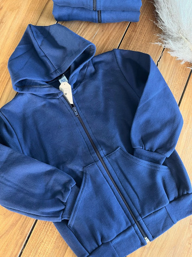 Campera Frisa Jogging Azul Escolar Uniforme Colegio Buzo Azul 10