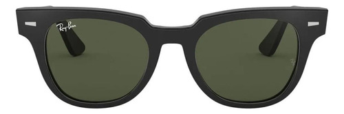 Óculos de sol Ray-Ban Wayfarer Meteor Standard armação de acetato cor gloss black, lente green de cristal clássica, haste gloss black de acetato - RB2168