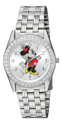 Reloj Mujer Disney W002761 Cuarzo Pulso Plateado En Acero