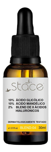 Acido Glicólico 10% Mandélico 10% 8 Ácidos Hialurônicos 30ml Tipo de pele Mista