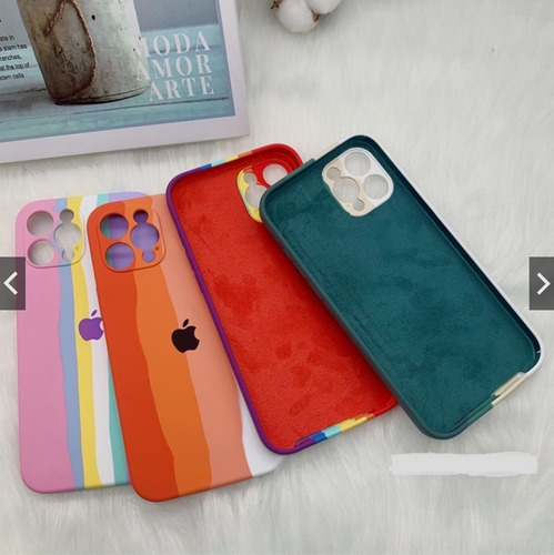 Estuche Funda Case Silicon Arcoíris iPhone 13 Pro Tienda
