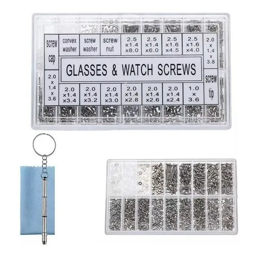 comprar Kit 1000 Parafusos Relógios Óculos Conserto Fornitura Porca 