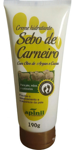  Creme Hidratante Sebo De Carneiro Para Pés Mãos Argan 190g