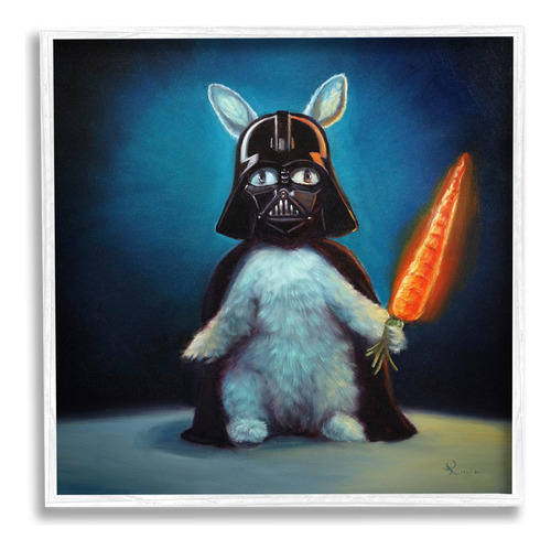 Stupell Industries Rabbit Star Wars Neon Carrot Retrato De M