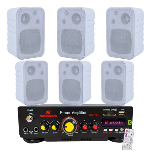 comprar Sistema Música Funcional Bluetooth Fm Senon + 6 Bafles A Cjf