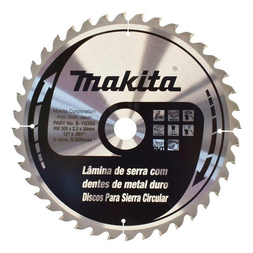 Hoja de sierra circular Makita B-19358 305mm eje 30mm 40 Dientes