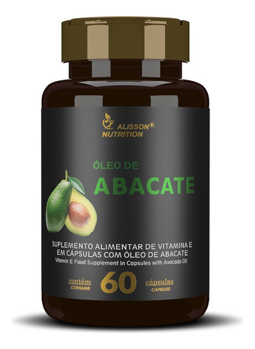 Oleo De Abacate Persea Americana 60 Softgels Alisson Nutriti Sabor Sem Sabor