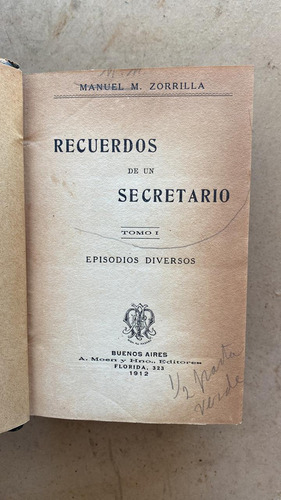 Recuerdos De Un Secretario - Zorrilla, Manuel