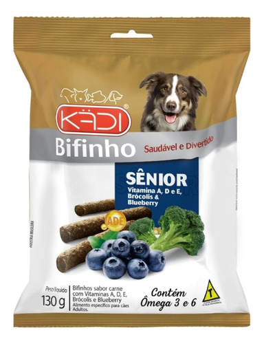 Petisco Para Cães Sênior Carne Vitamina Kadi 130g