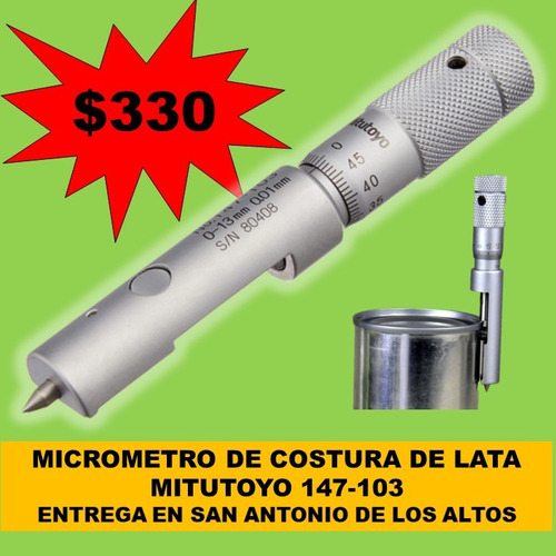 Micrometro De Borde De Lata Mitutoyo Mod.147-103 - $290