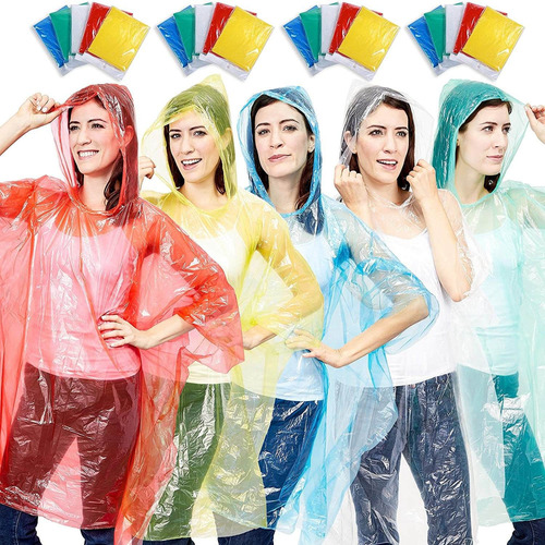 30 Ponchos Impermeable Desechables Para La Lluvia Al Aire Li