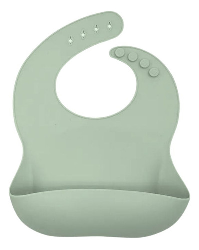 Babador Silicone Infantil Bebê Pega Migalhas Impermeável - Verde