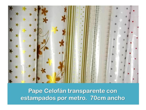 Papel Celofán Transparente Y Con Estampados. Rollo 30 Mtr