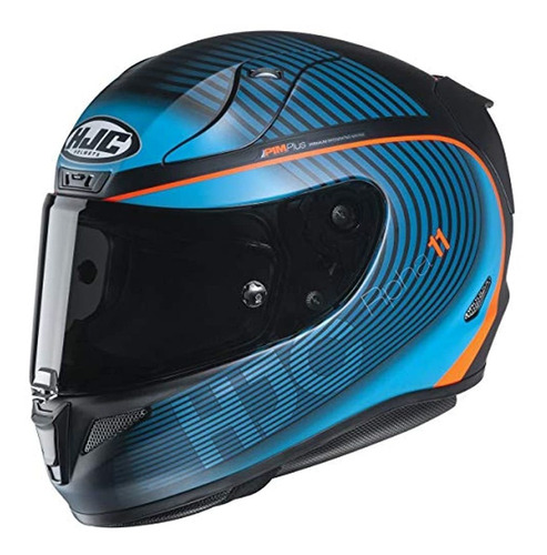 Casco De Moto Talla Xl, Color Azul-naranja-negro.hjc Helmets