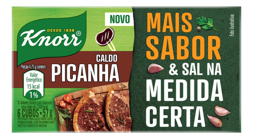 Caldo em Tablete Picanha Knorr Mais Sabor Caixa 57g 6 Unidades