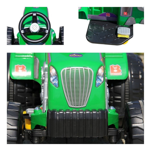 Imagen 3 de 3 de Tractor a batería para niños Biemme Country color verde 220V