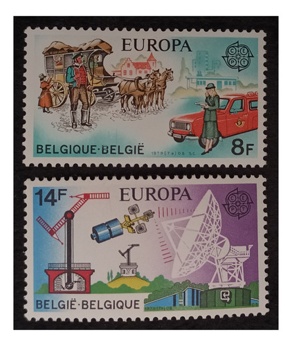 Bélgica Tema Europa 1979 Comunicaciones Nv. Mint. Yv. 1225/6