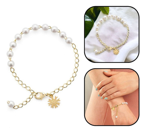 Lembrança Pulseira Dezena Pérola Madrinha Laço Eterno
