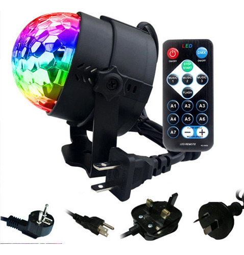 Globo Luz Led Colorida Giratoria Festa Boate Com Controle