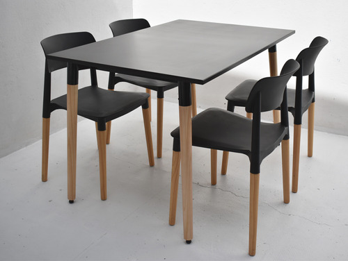 Combo Comedor Eames Mesa 1.20 X 0.80 Silla Retro Milan X4 