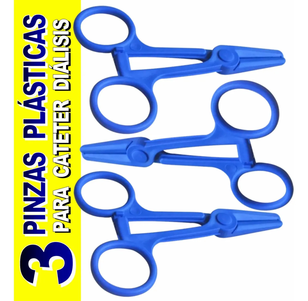Pinzas Para Cateter Plásticas 3 Pzs color azul