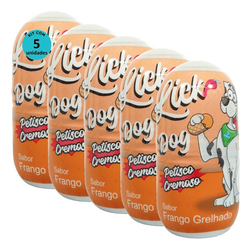 Hana Lick Dog Sabor Frango Grelhado 40g Petisco Cremoso Cães