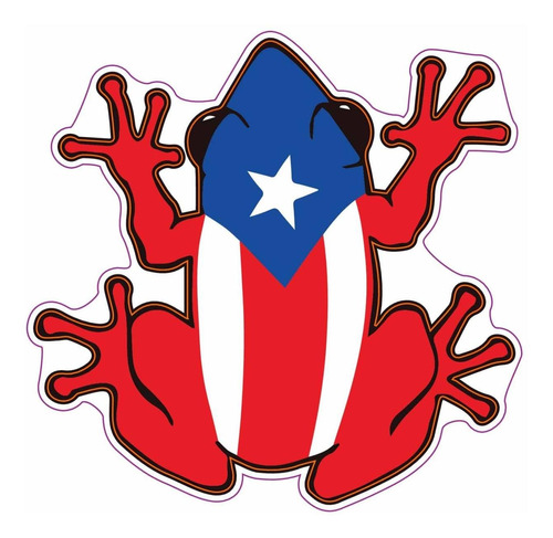 Wickedgoodz Puerto Rican Flag Frog Vinyl Decal Tree Frog Bum