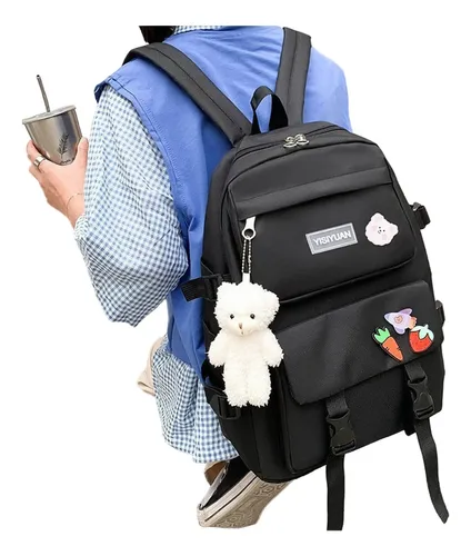 Kit Mochila Morral Escolar Coreana Conjunto Bolsas