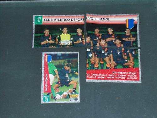 Lote 4 Figuritas Deportivo Español Álbum Fútbol 1997 97 