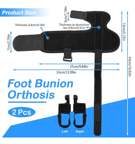 Corrector De Juanetes Ajustable Negro