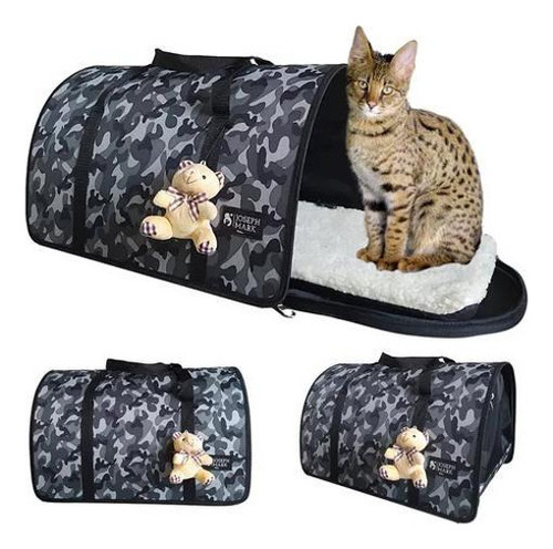 Bolsa Transporte Pet Luxo Cães E Gatos Avião Preto Rf04-2