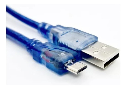 Cable Usb Datos V8 Carga Móvil 1 Metros Color Azul