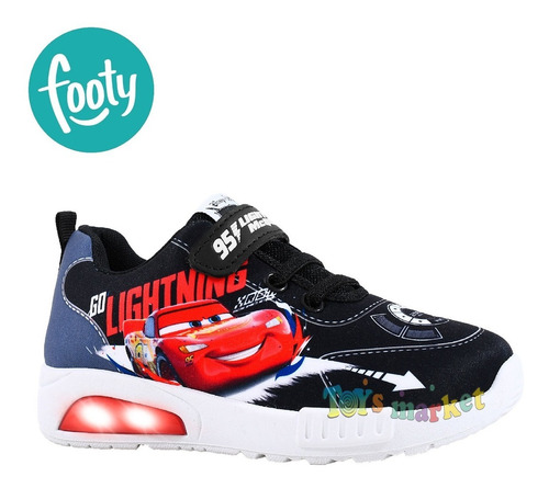 Imagen 2 de 7 de Zapatillas Con Luces Luz Led Zapatilla Cars Disney Footy